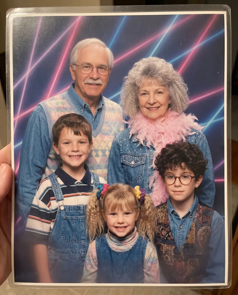 The same family restyled as 1990s · Mall Glamour